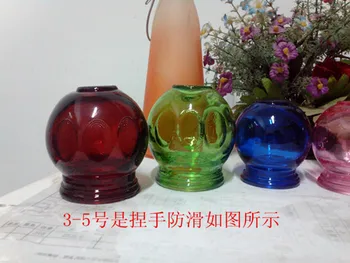 5 vnt. Rinkinys Spalvinga Stiklo Vakuuminės Taurės Kinijos Tradicinės Tirštėti Medicininė Namų Sprogimų, Gaisro Jar 5 Dydžių pasirinkti