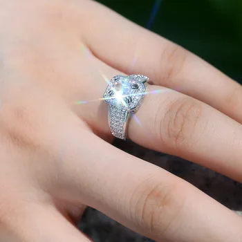 2021 naujas prabangus princesė nekilnojamojo 925 sterlingas sidabro vestuvinis žiedas moterims 
