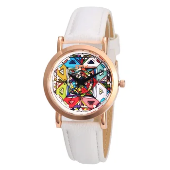 Mados Kūrybos Laikrodžiai Moterims, Vyrams, Kvarciniai Laikrodžių Prekės Ženklo Unikalaus Dizaino Ciferblatas Mandala Žiūrėti Oda Laikrodžiai Laikrodis