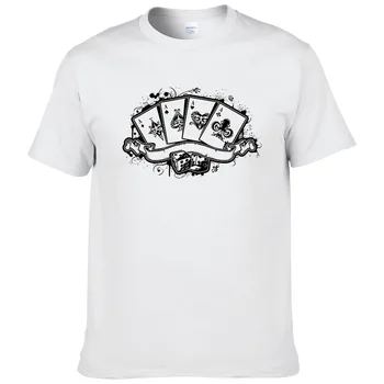 Iki 2017 m. vasaros mados atsitiktinis marškinėliai vyrams pokerio atspausdintas t-shirt juokinga tee marškinėliai Hipster trumpomis rankovėmis, kietas vatos pagaliukai #074