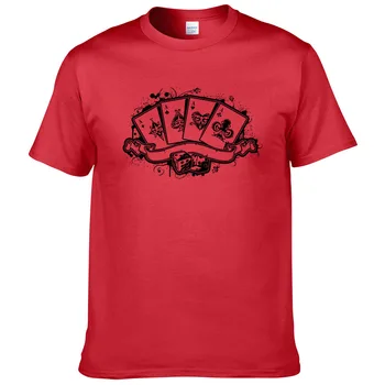 Iki 2017 m. vasaros mados atsitiktinis marškinėliai vyrams pokerio atspausdintas t-shirt juokinga tee marškinėliai Hipster trumpomis rankovėmis, kietas vatos pagaliukai #074
