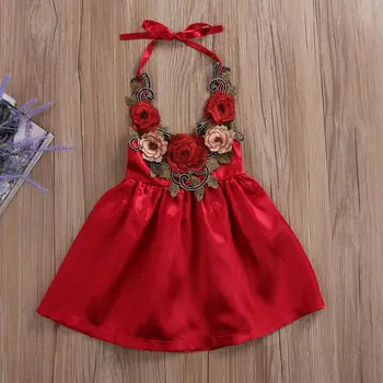Pudcoco Mergina Dress 6M-5Y Boutiqe Bamblys Vaikams, Kūdikių Mergaitės 3D Gėlių Inscenizacija Šalis Vasaros Suknelė Suknelės