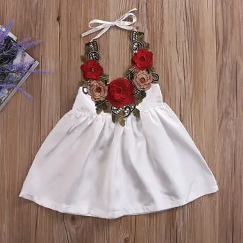 Pudcoco Mergina Dress 6M-5Y Boutiqe Bamblys Vaikams, Kūdikių Mergaitės 3D Gėlių Inscenizacija Šalis Vasaros Suknelė Suknelės