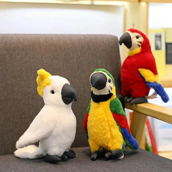 25cm modeliavimas pliušinis papūga paukštis pliušinis įdaryti lėlės vaikų žaislų dekoravimo, modeliavimo pliušinis žaislas vaikams Kalėdų dovanų šalis