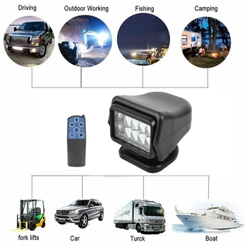 Samger 360 °Nuotolinio Valdymo Automobilio Kempingas Lemputė 12V LED Worklight Paieškos Lempos Magnetinis pagrindas, Valtys, Automobilių Transporto priemonę, Išjungti Kelių 1PCS