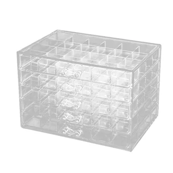 120 Tinklų Skaidri Akrilo Nagų Ekranas Organizatorius Makiažas, Papuošalai Stalčių Box skaidri apdaila modelis yra elegantiška practica