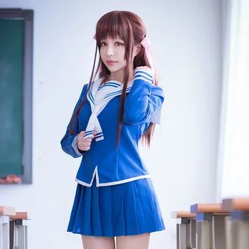 Anime Vaisių Krepšelio Cosplay Kostiumų Tohru Honda Cosplay Vienodas JK Mergaitė Mokyklos Vienodos Moterų Kostiumas Sailor Viršuje Sijonas