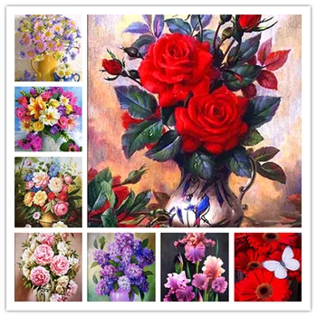 2020 Žavesio Rose Daisy Diamond Tapybos Gėlių 5D PASIDARYK pats Pilna Deimantų, Mozaika, Siuvinėjimas Kryželiu Namų Dekoratyvinis Dažymas