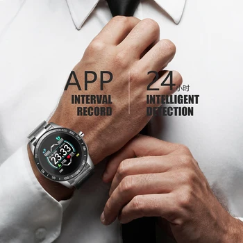 LIGE 2019 Naujų plieno smart watch vyrų odos smart žiūrėti sporto iPhone Širdies ritmas, kraujo spaudimas Fitness tracker smartwatch