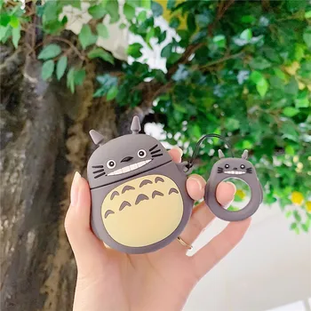 Ausinės Atveju Padengti Airpods Mielas Animacinių filmų Silikono Minkštas Apsauginis Atveju Coque Anime Mano Kaimynas Totoro Ausinių Priedai
