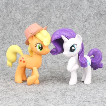 6pcs Mano Mažai Pony vienaragis Žaislai Vaivorykštė 9cm PVC animacinių filmų Veiksmų Skaičius, Kolekcionuojamos Lėlės Modelio gimtadienis vaikams dovanos 2A44