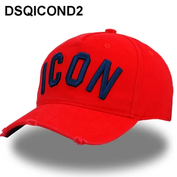 DSQICOND2 Didmeninė Medvilnės kepuraičių IKONA Logotipas DSQ Raidžių Aukštos Kokybės Bžūp Vyrai Moterys Klientų Dizainas Skrybėlę Juodas Dangtelis Tėtis Skrybėlės