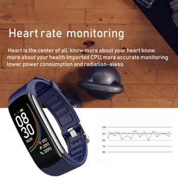 Willkey C6T Kūno Temperatūra Smart Apyrankę Žiūrėti IP67 atsparus Vandeniui Širdies ritmo Monitorius Kraujo Spaudimas Apyrankė Fitness Tracker