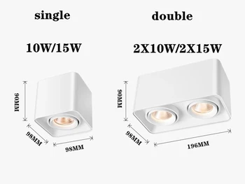 Aikštėje COB pritemdomi LED Šviestuvai 10W/15W/20W/30W Paviršiaus Sumontuoti LED Lubų Lempos Vietoje Šviesos diodų (LED) Šviestuvai AC85V-265V