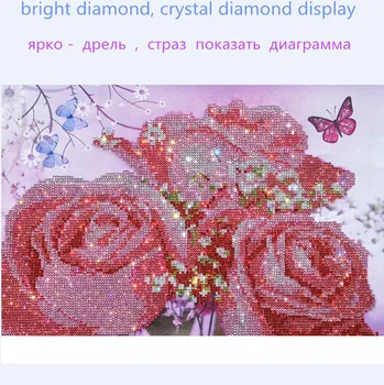 Kristalai nuotrauką strazdų diamond tapybos modelio kalnų krištolas, Deimantas Siuvinėjimo Siuvinėti kryželiu 30x40 cm