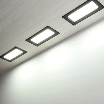 Pritemdomi LED Kvadratinis skydas šviesos diodų (LED Lubų Nišoje Šviesos juoda/balta/ AC110-265V LED Downlight 12W Šiltai/Šaltai Patalpų apšvietimas