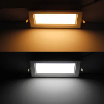 Pritemdomi LED Kvadratinis skydas šviesos diodų (LED Lubų Nišoje Šviesos juoda/balta/ AC110-265V LED Downlight 12W Šiltai/Šaltai Patalpų apšvietimas