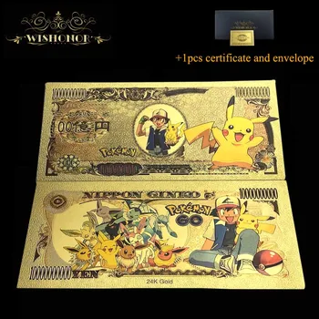 8pcs/Set Gražus Japonijos Anime Banknotų Jenos Banknotų į 24k Auksu, Aukso Pinigų Rinkimo