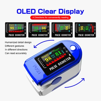 45pcs Nešiojamų Piršto Oximeter Piršto PulseOximeter Medicinos Įranga Su OLED Ekranas Širdies ritmo Spo2 PR Pulse Oximeter dėžutę