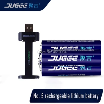 2/4pc JUGEE 1,5 v 3000mWh AA 1,5 V Li-polimero li-ion ličio polimero baterija + usb įkroviklis