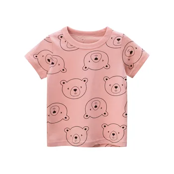 Boys & Girls Cartoon marškinėliai Vaikams Automobilių Spausdinti Marškinėliai Berniukams, Vaikų Vasaros trumpomis Rankovėmis T-shirt vatos Pagaliukai Drabužiai