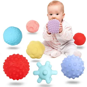 Kūdikio Minkšti Guminiai Žaislai, Jutimo Švietimo Blokai 3D Touch Tekstūra Žaislas Kamuolys Silikono Teether Išspausti Vonios Žaislai, Kūdikių