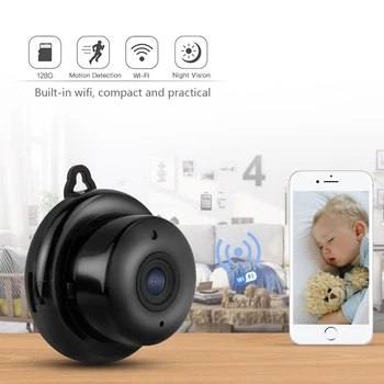 Mini WiFi IPCamera Namų Stebėjimo Kameros, IP Stebėjimo kamerų Infraraudonųjų spindulių Naktinis Matymas, Judesio Aptikimas Kūdikio stebėjimo