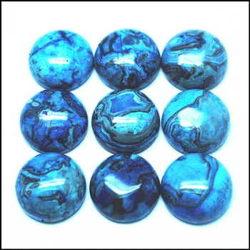10vnt blue stone mėlyna jaspe akmens cabochons ne skylė pilka jaspr pusbrangių akmenų, Akmens KABINAS 16MM