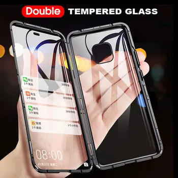 Dvipusis Grūdinto Stiklo Magnetinės Atveju Huawei Honor 8X 9X 20 Pro 10 Lite 30 P20 Mate 30 20 V20 P Smart 2019 Metalo Bamperis