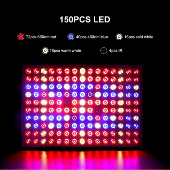 COB LED Grow Light UV Quantum Tech LED Valdybos 300W viso Spektro šviesos srautą galima reguliuoti Patalpų Augalų Žibintai Su Intelligent Laiko Valdiklis