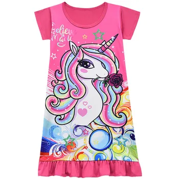 2020 Naujas Rainbow Merginos Vienaragis Suknelė Vaikų Tiki Magija Gėlių Šalies Gimtadienio Unicornio Suknelės Vaikas Kūdikių Drabužiai Princesė