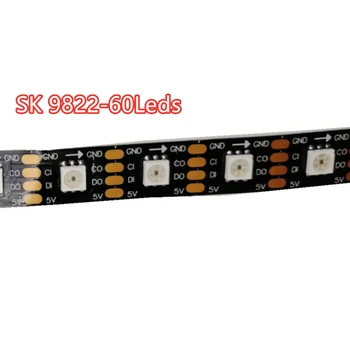 SK9822 led juostelės Smart led pikselių juostelės šviesos DUOMENIS ir LAIKRODIS atskirai;IP30/IP65/IP67 DC5V 30/60 led/taškų/m;