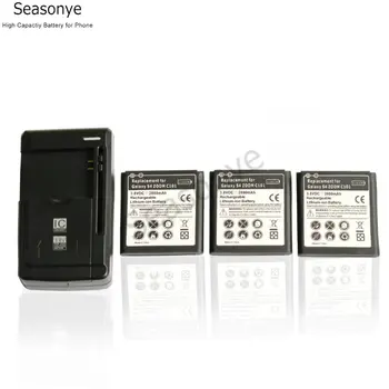 Seasonye 3x 2800mAh B740AC / B740AE / B740AK / B740AU Bateriją + Universalus Įkroviklis, Skirtas Samsung Galaxy S4 Zoom C 101