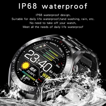 LIGE Karšto Pardavimas, Plieno Juosta Smart Watch Širdies ritmas, Kraujo Spaudimo Monitorius IP68 Vandeniui Visiškai Jutiklinis Ekranas Smart Laikrodžiai Vyrams