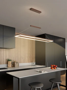 Šiuolaikinių LED valgomasis liustra apšvietimo Šiaurės minimalistinė virtuvė apšvietimo office studijų aukso/rudas stačiakampis kabo šviesa