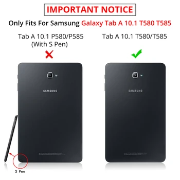 Magnetinis Stendas PU Odos Padengti Case for Samsung Galaxy Tab A6 10.1 2016 T585 T580 SM-T585 T580N Funda Tablet Plonas Apvalkalas Atvejais