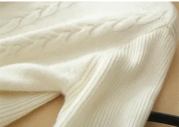 Ožkos kašmyro mišinys tirštėti susukti trikotažo moterų mados megztinis megztinis pusė-aukštas kaklas S-2XL vientisos spalvos didmeninė mažmeninė