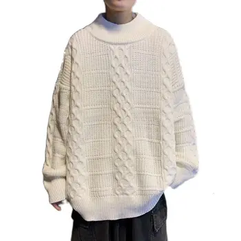 2020 m. Žiemos vyrų Purus vilnos Megztiniai išlaikyti šiltas, Paltai apvalios kaklo Megztinis Ilgą rankovėmis Jaunimo Mados 3-spalvos Kašmyro mezgimo