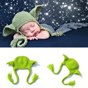 Kūdikių Yoda Star Wars Kostiumas Apranga Kūdikių Naujagimių Bodysuit Kūdikių Fotografija Rekvizitai Reikmenys Nėrimo Kūdikių Skrybėlę Star Wars Drabužiai