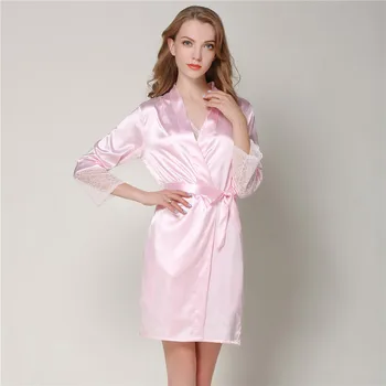 Moterų Sexy Pavasario Vasaros Pižama Kaip Šilko Satino Chalatas, Homewear Sleepwear naktiniai drabužiai pižamą Pijamas Nightsuit Loungewear