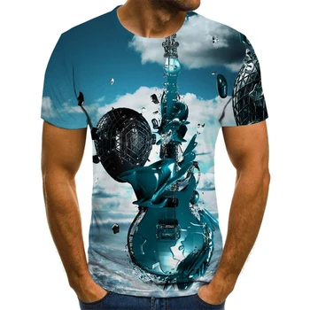 Vasarą Vyrams marškinėliai Atsitiktinis O-kaklo trumpomis Rankovėmis harajuku Tee Viršūnes Hip-Hop Stiliaus Drabužius Mados StreetwearSkull 3D Marškinėliai Vyras