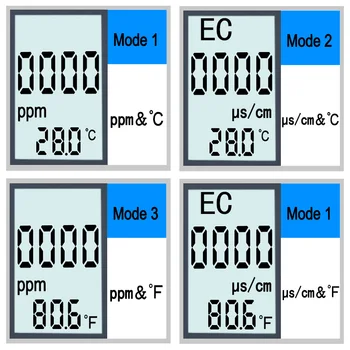Nešiojamas Skaitmeninis PH-Metras 0.00-14.0 PH Testeris TDS&EB Metrų Termometras 0-9999 jav cm 0-9999 ppm 0.1-80.0 laipsnį Vandens Kokybės Mon
