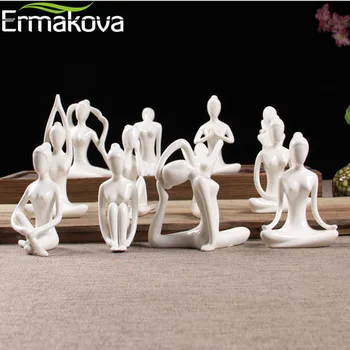 ERMAKOVA Porceliano Keramikos Jogos Kelia Jogos Statulėlės Statula, Meditacija, Jogos Studijos Dovanų Ornamentas, Papuošimas Motinos Statula