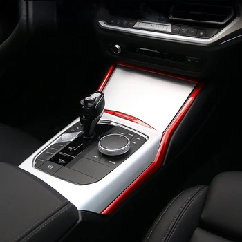 Automobilio Stilius Konsolės Pavarų Apdailos Rėmas Apima Apdaila BMW 3 Serijos G20 G28 2020 LHD Interjero ABS Lipdukai