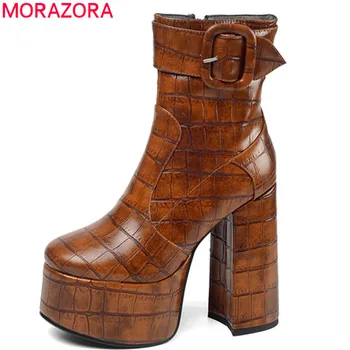 MORAZORA 2020 naują atvykimo moterų batai sagtis zip aukštakulniai platformos batai seksualus šalies prom Night Club Batai moteris