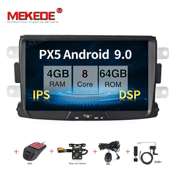 MEKEDE PX5 Android 9.0 8Core 4GB+64GB GPS Navigatorius Radijo Dacia Duster 