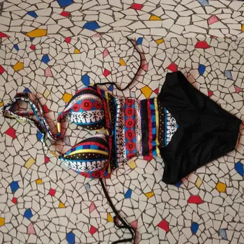 Vasaros Moterų Plaukimo Kostiumas Naujausias Bikini Spausdinti Bohemija, maudymosi Kostiumėliai, Paplūdimio Prekės ženklo maudymosi kostiumėlį Moterų Maudymosi Žavinga Biquini