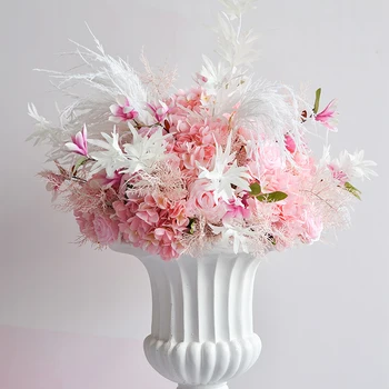 Dirbtinis stalo puošmena, gėlių kamuolys šilko Romos gėlių vazonas Nendrių Rose vestuvių parduotuvė dekoro etape kelių veda fotografijos rekvizitai