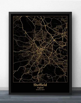 Plymouth Skaityti Sheffield Southampton Swindon York Anglijos Žemėlapis Plakatas