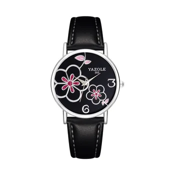 2020 Moterų Laikrodžiai Yazole Mados Odos OLIS Stiliaus Slyvų Ponios Gėlių Kvarco Žiūrėti Laikrodžius Montre Femme zegarek damski